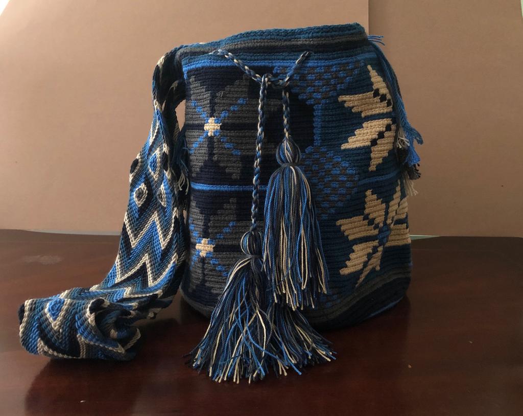 Mochila Wayuu con Diseño Azul